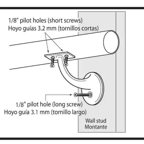 Everbuilt Heavy Duty Handrail Bracket in Oil-rubbed Bronze Set of 2 - Picture 4 of 4